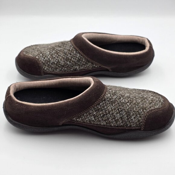 KURU Shoes Mens Size 8.5 Brown Knit Suede Slip On House Slippers Clogs Comfort - Picture 7 of 9